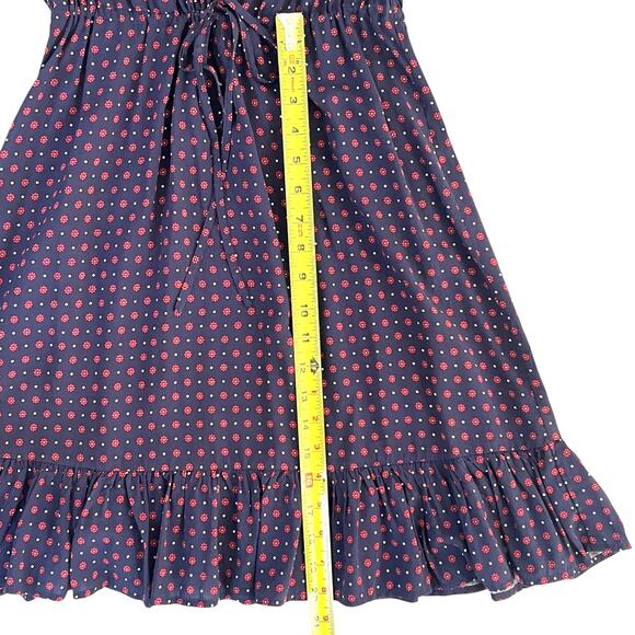 Draper James Navy Floral Polka Dot Ruffle Hem Dress Women’s Medium Retail $125 - Picture 5 of 10